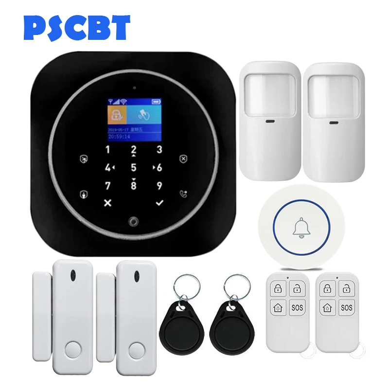 Kit 18 PS12 Tuya домашняя охранная Wi-Fi сигнализация GSM SIM карта телефон дозвон приложение дистанционное управление 11 видов языков вор охранная сигнализация - Color: Kit 18