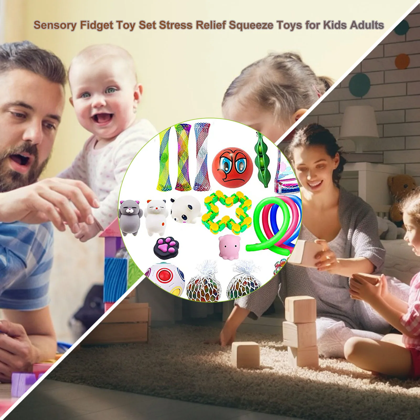 

Funny Stress Relieve Toys Squeeze Ball Anxiety Reliever Toys Sensory Set Gifts For Kids Adults Outdoor Portable Toys