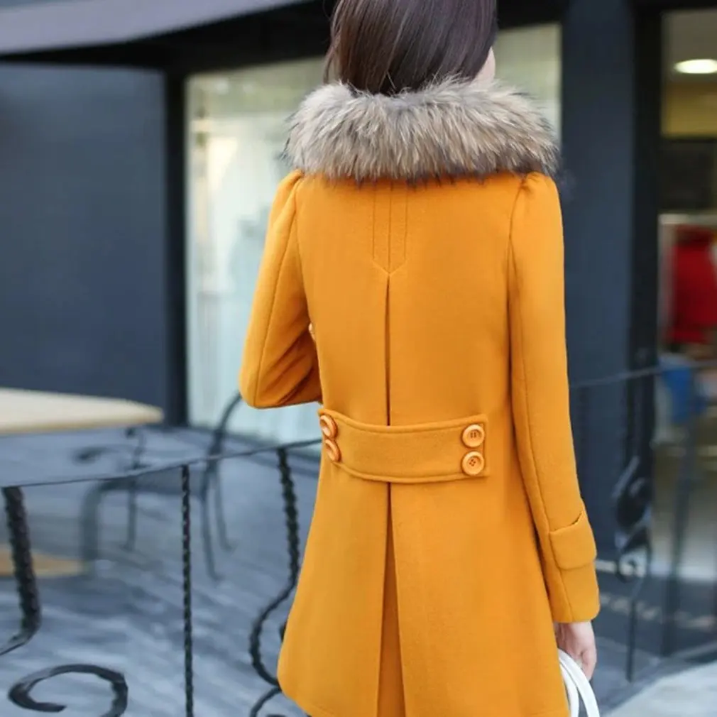 Осенне зимний Тренч однотонное тонкое длинное шерстяное пальто с искусственным