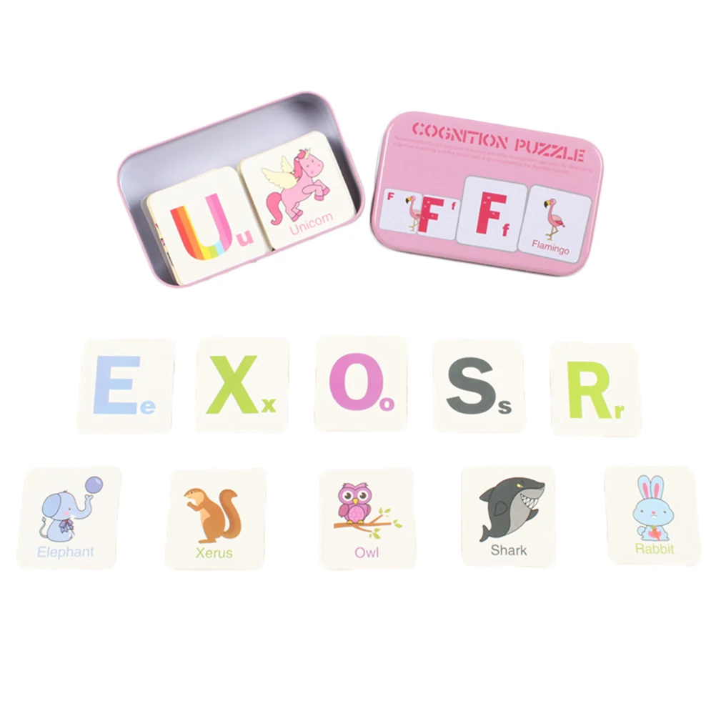 Детские развивающие игрушки 32 шт. флэш-карты обучения Алфавит карточки-пазлы с