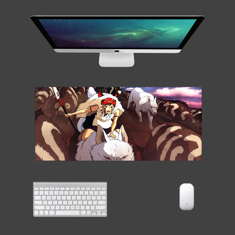

90x40cm Anime mouse pad Princess Mononoke Computer Mouse Pad Gaming mouse Pad otaku games mat pad Durable desk mat Keyboard pad