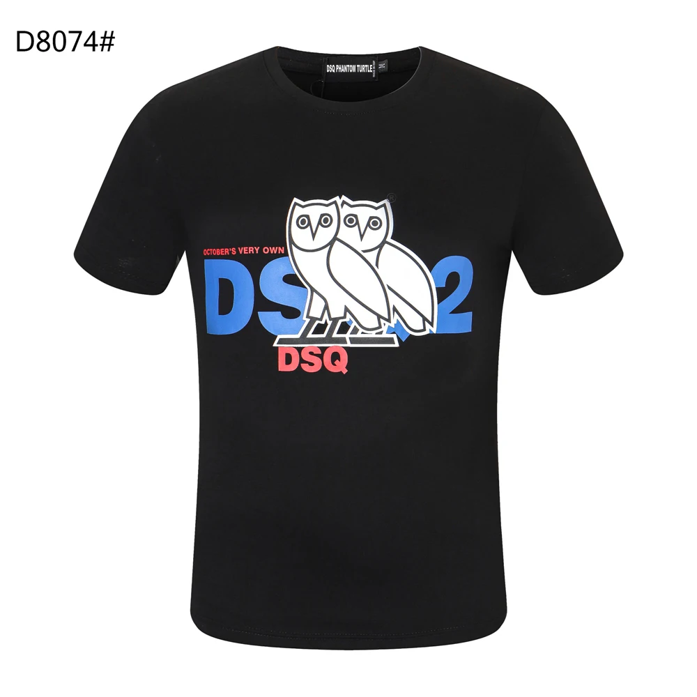 

DSQ PHANTOM TURTLE Men's Short Sleeve Logo Series Graphic T-Shirt Men Fashion Print Cotton Tees Breathable Quality Tops D80741