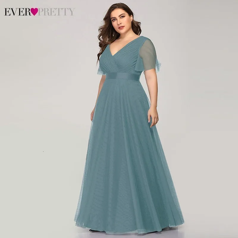 Вечерние платья размера плюс Ever Pretty EP07962 А-силуэт v-образный вырез короткий рукав женские длинные вечерние платья Abendkleider Vestido Comprido