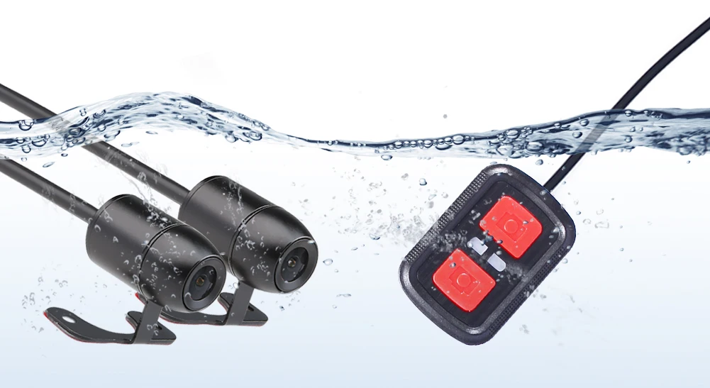Portable Full HD 1080P+720P Front Rear View Waterproof Motorcycle Camera WiFi DVR Dash Cam Black Recorder Box | Автомобили и