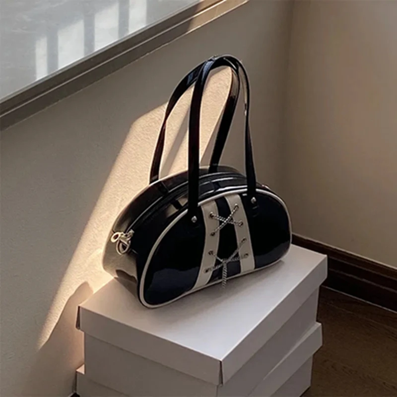 Fashion Patent Leather Handbags Handbags Ladies Fashion Underarm Bag Casual Messenger Bag Baguette Luxury Style