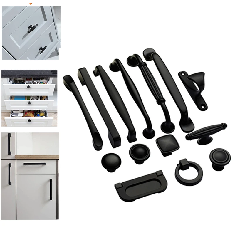 

Cabinet Door Handle Modern Minimalist Cupboard Closet Door Handle American Black Solid Drawer Cabinet Single Hole Small Handle