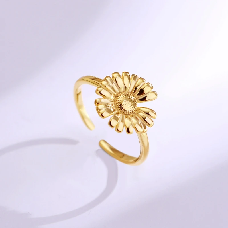 Моривовог 925 Серебряное кольцо-мак для женщин с покрытием 18К золотом, сладкое, миленькое, романтичное кольцо с хризантемой на хвосте, ювелирные изделия на день рождения.