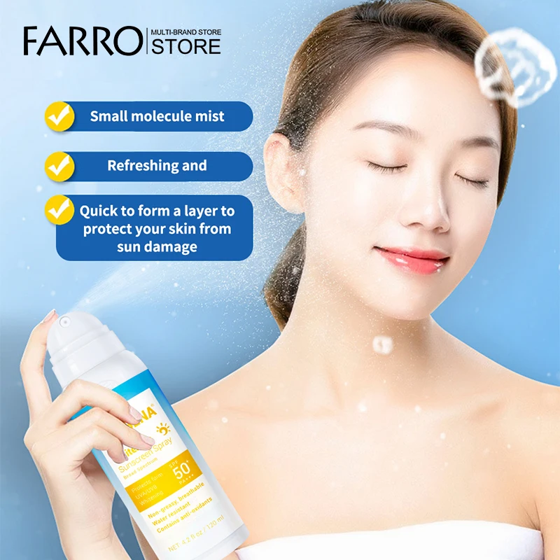 LANBENA 120 мл солнцезащитный крем SPF 50PA+++ Осветляющий Солнцезащитный спрей эффективно против излучения водостойкий