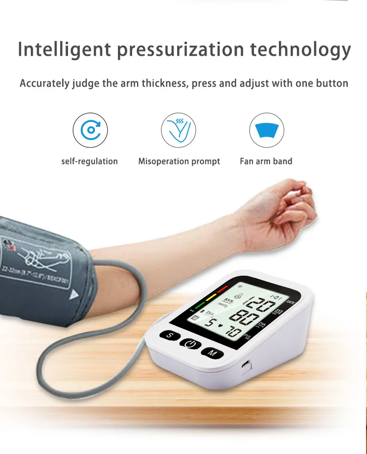 

LQUN automatic Upper Arm blood pressure monitor Meter with English Voice Report Home Monitoring Equipmeoice Report monitor
