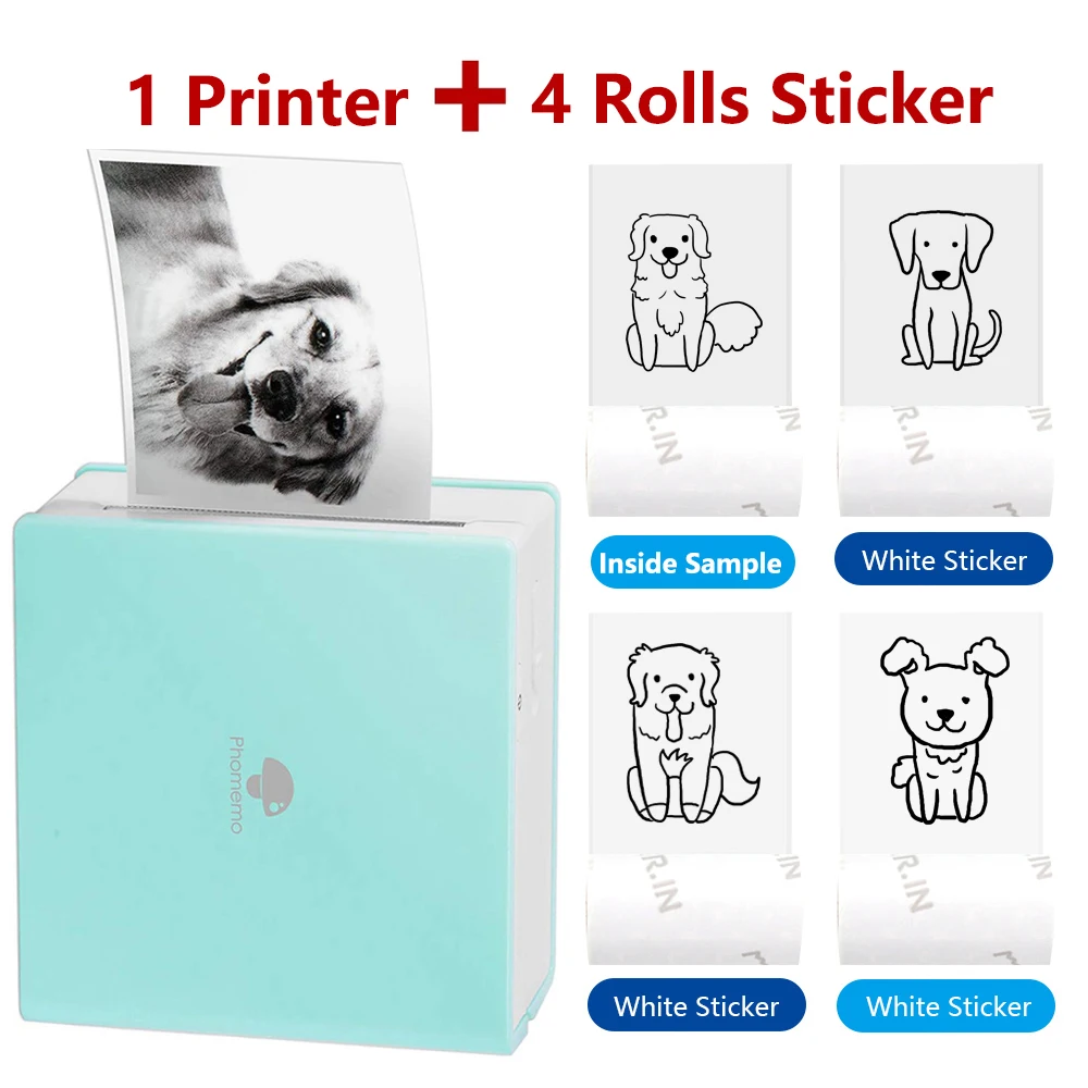 Портативный мини принтер Phomemo M02 с Bluetooth термопринтер для фото