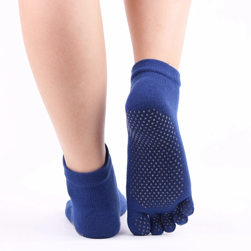 Женские спортивные носки 2 пары Нескользящие силиконовые с пятью пальцами