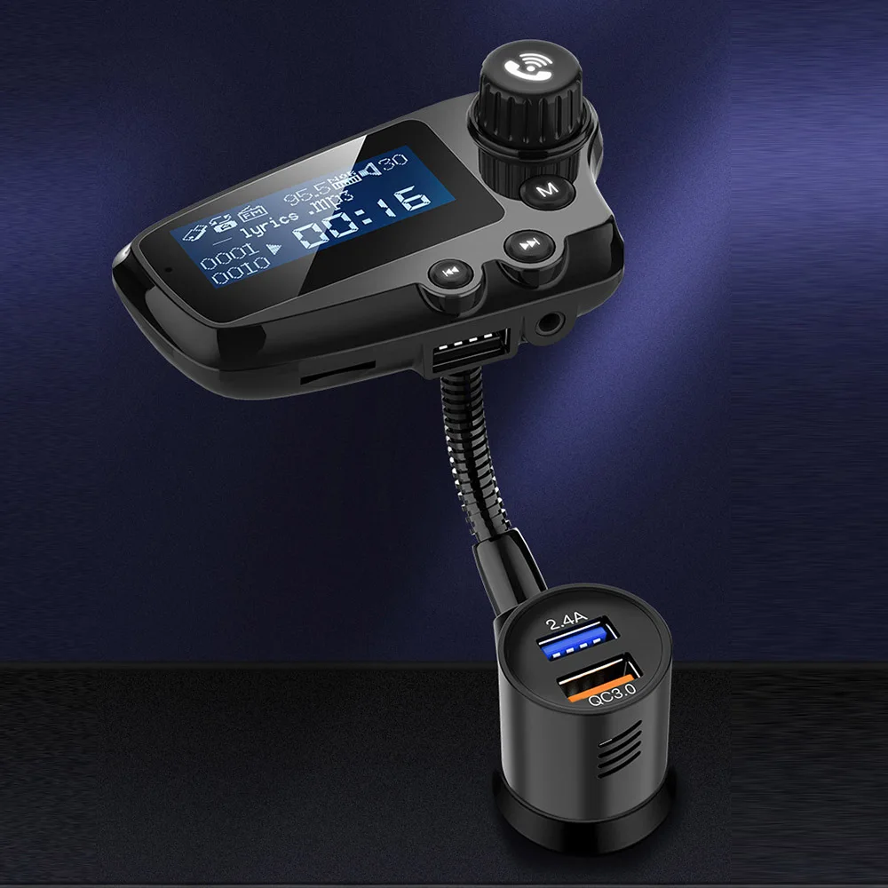 Автомобильные MP3 плееры T91 Bluetooth QC3.0 Быстрая зарядка 1 8 дюймовый ЖК дисплей 5 0 AUX
