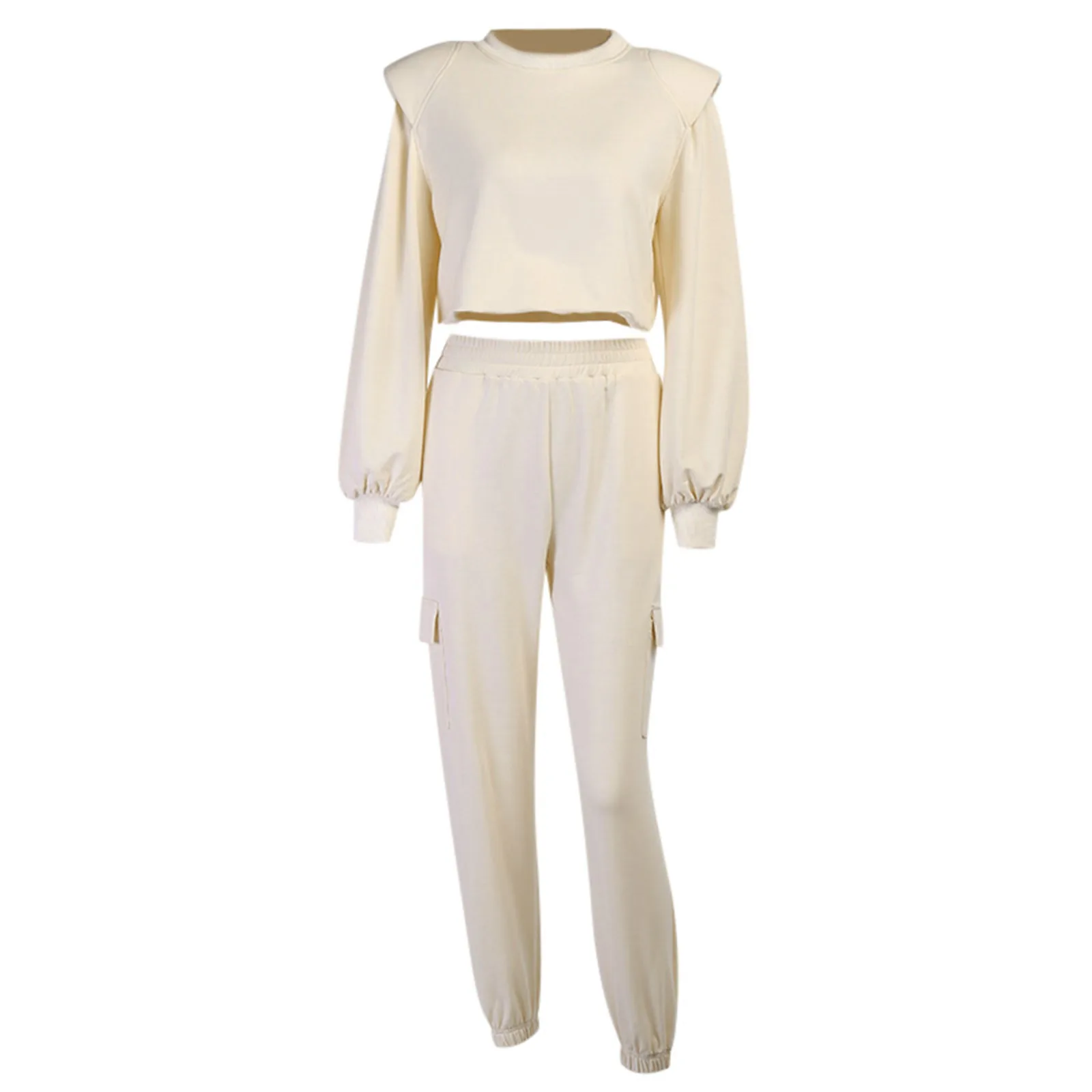 

Two-Piece Suit Spring Autumn Tracksuit Sets Womens Outfits Sweatshirt Pockets Cargo Pants Suit Sweatsuit Ropa Mujer