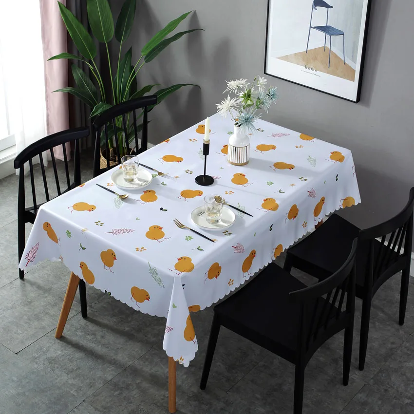 Водонепроницаемые скатерти с мультяшными животными ПВХ цветами кактусами | Дом и