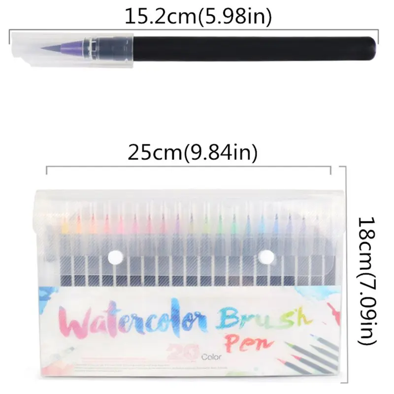 

20 Color Premium Painting Soft Brush Pen Set Watercolor Markers Pen Effect Best For Coloring Books Manga Comic Calligraphy