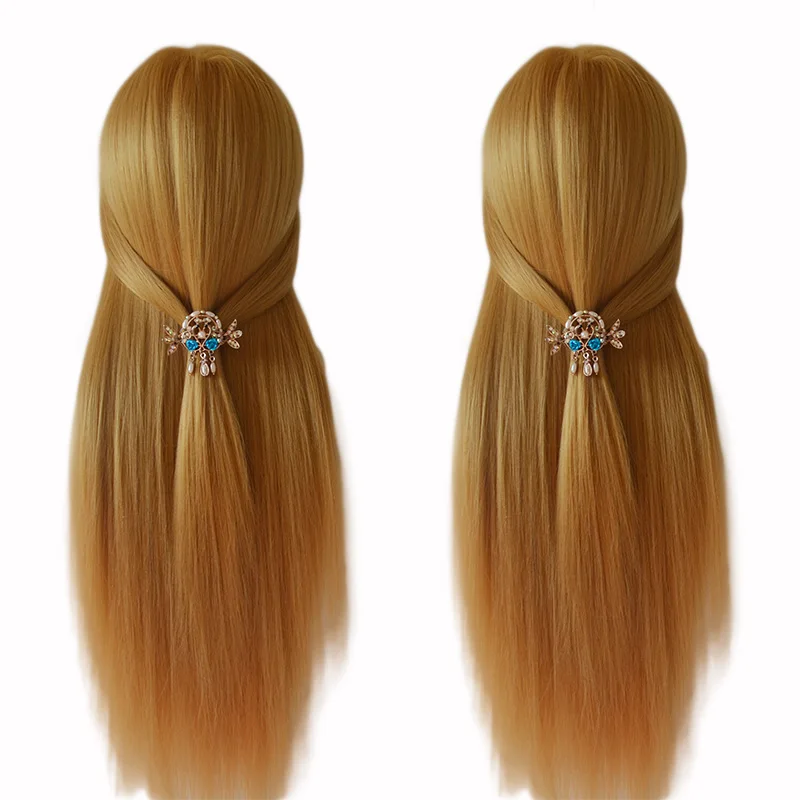 

Aobocca New 100% High Temperature Fiber Blonde Hair Mannequin Head Training Head For Braid Hairdressing Manikin Doll Head