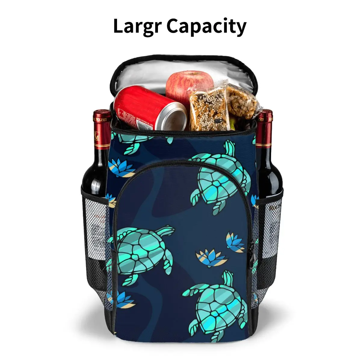 

Turtles And Lotuses Insulated Picnic Backpack Thermo Beer Cooler Bags Refrigerator For Women Kids Thermal Bag Outdoor Hiking
