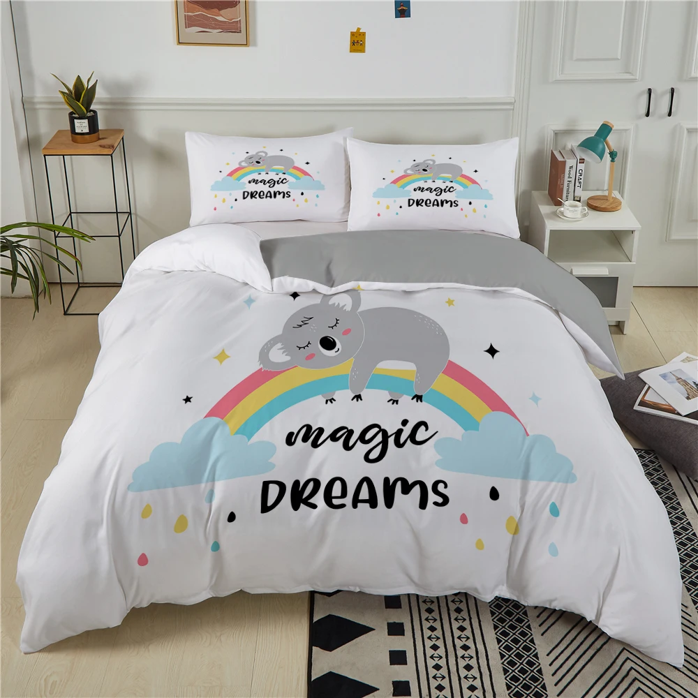

ZEIMON Rain bow Unicorn 3D Bedding Set Unisex Cute Colorful Blanket/Quilt/Duvet Cover Queen King Size And Pillowcase Bedclothes