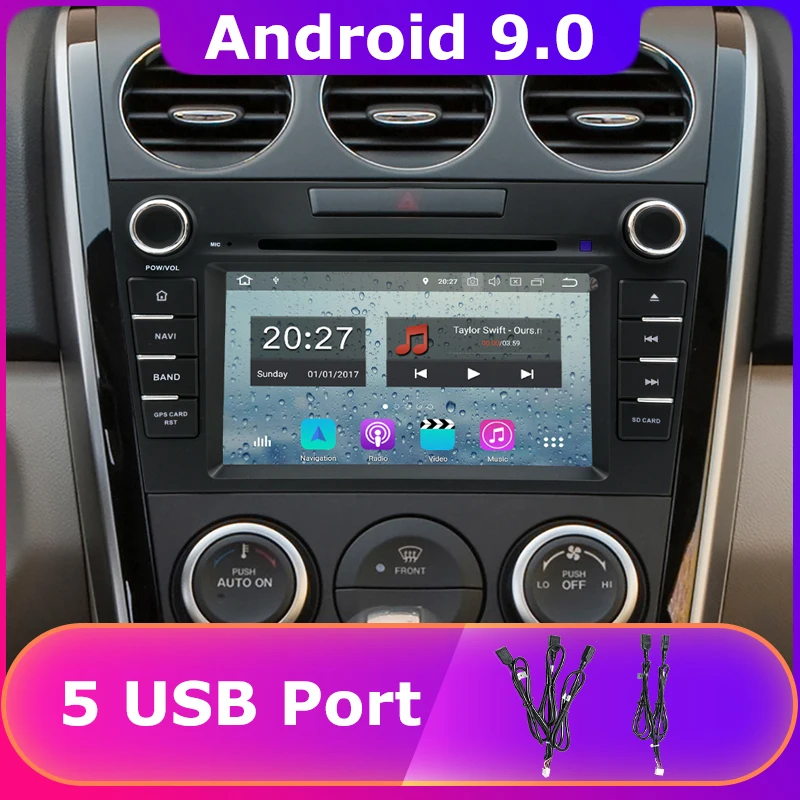 Автомагнитола 5 USB PX6/Octa Core Android 9 0 DVD для Mazda CX 7 CX7 2010 2011 2012 2013 2014 2015 GPS DSP