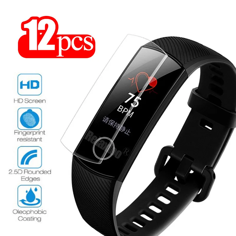 12 шт. Защитная пленка для экрана honor band 5 для huawei honor band 4 пленка мягкие пленки на band4 band5 смарт-браслет аксессуары не стекло