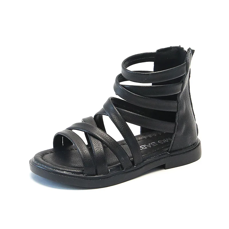 

Летние детские сандалии-гладиаторы на мягкой подошве, Детские римские ботинки, сандалии принцессы с открытой плоской подошвой, нескользяща...