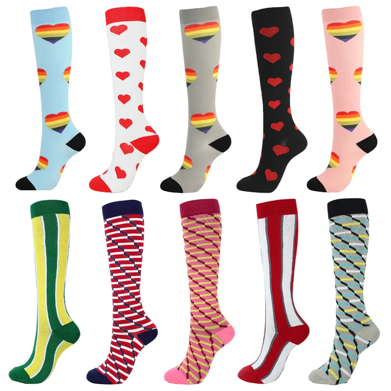 

Носки компрессионные унисекс, модные уличные чулки для бега, велоспорта, для Хэллоуина, с принтом Love, для мужчин и женщин