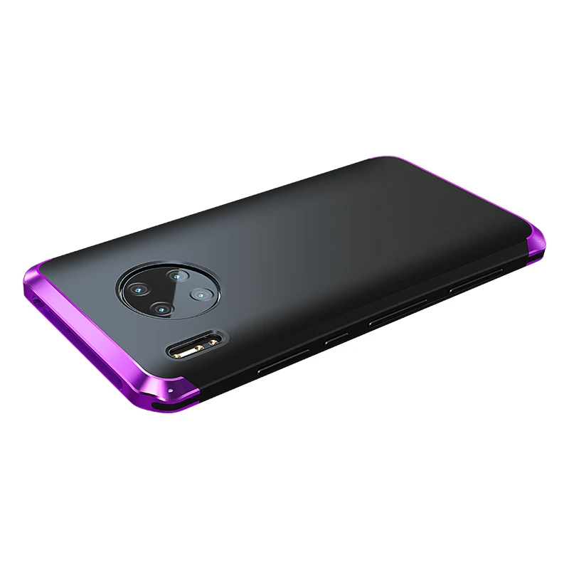 Funda de Metal de lujo a prueba de golpes para Huawei Mate 40 30, carcasa de aluminio duro delgado e h&iacute;brida para Pc, fundas para Huawei P30 P40 Pro-5