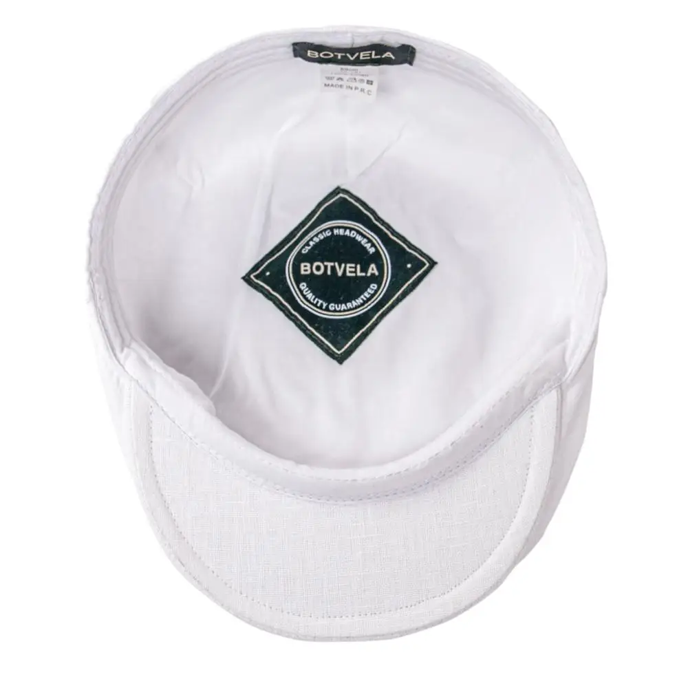 Плоская кепка BOTVELA для мужчин и женщин легкая газетчика из 100% льна шапка Бейкера с