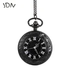 Винтажные карманные Часы, изящные руки, кварцевые Часы с откидной крышкой, бронзовый металлический чехол, браслет из нержавеющей стали, полые мужские Часы