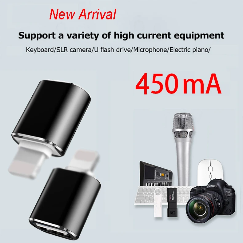 OTG адаптер для светильник ning к USB iPhone7 8Plus X конвертер iOS 12 13 подключение камеры MIDI