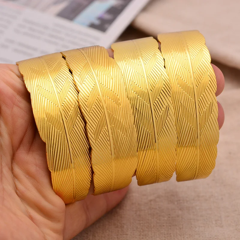 Женский браслет с оливковым листом золотого цвета в арабском и стиле 24 К 4