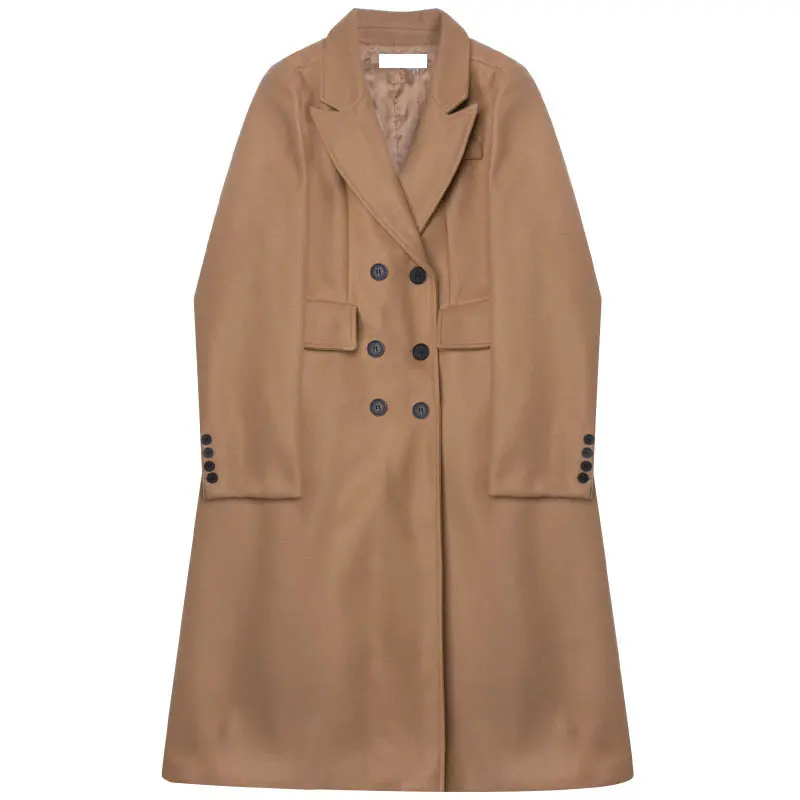 

XITAO Plus Size Blends Fashion New Women Double Breast Full Sleeve 2020 Winter Solid Color Elegant Minority Blends Coat ZY2544