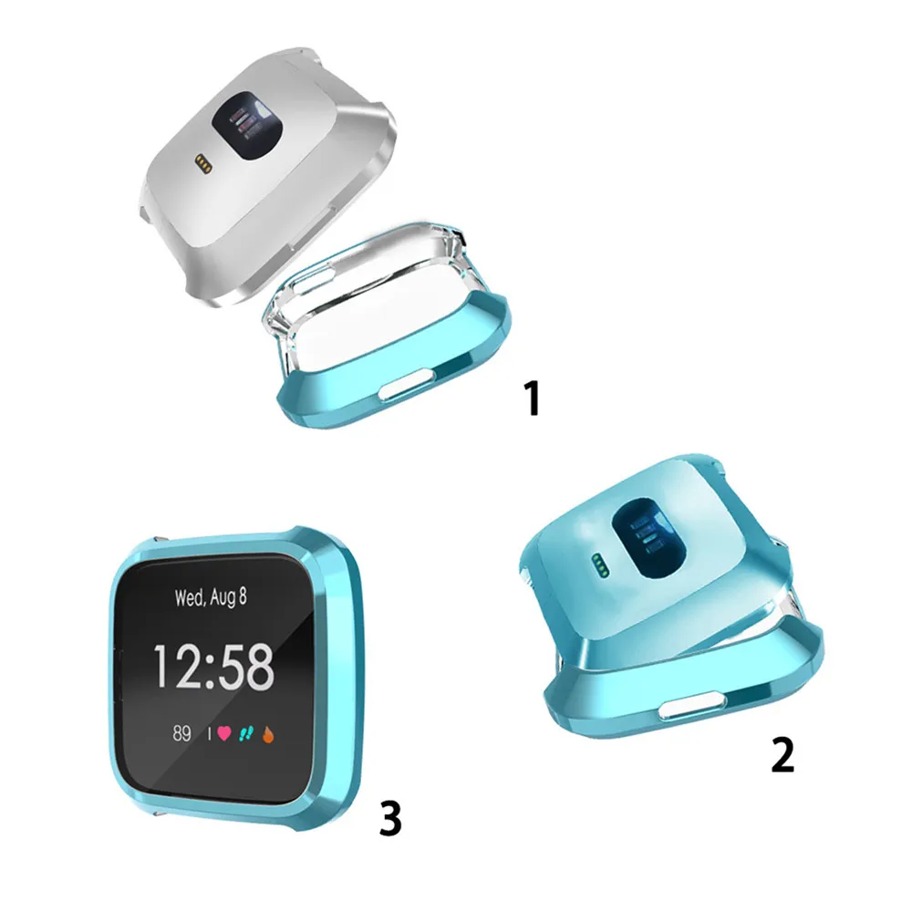 

TPU Electroplated Watch Case Cover for Fitbit Versa Lite Smart Watch Quick Release Screen Protector for Fitbit Versa Lite