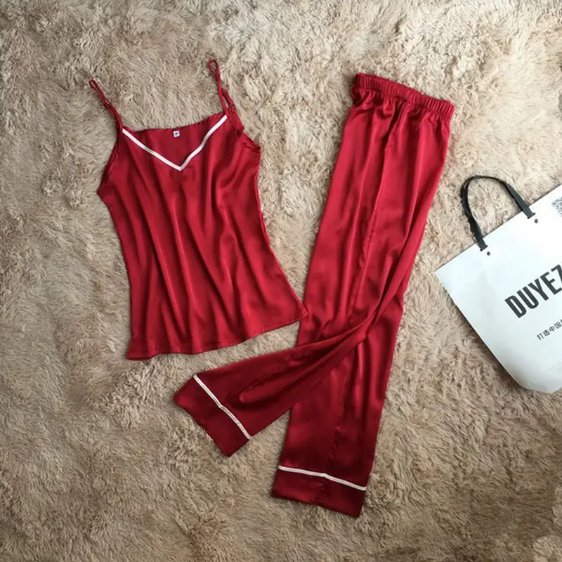 Женская пижама женская повседневный пижамный комплект на бретельках домашний