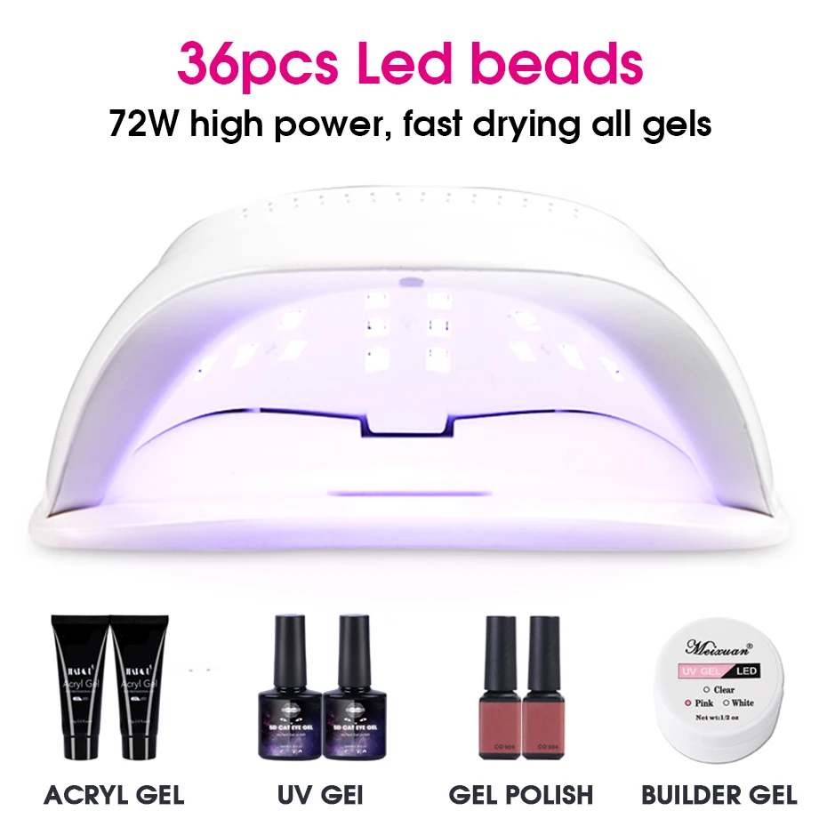 УФ лампа для сушки гель лака 72 Вт с автоматическим датчиком|Сушилки ногтей| |