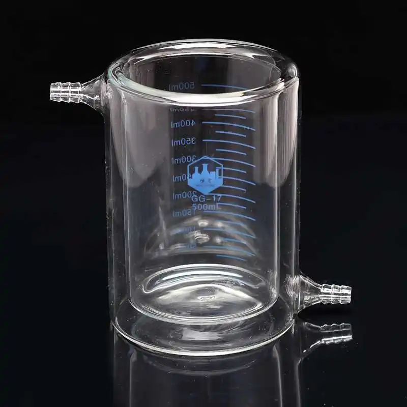 

Double Layer Beaker 500ml Jacketed Glass Beaker Photocatalytic Reactor High Borosilicate GlassGlasatory Glass Thickened
