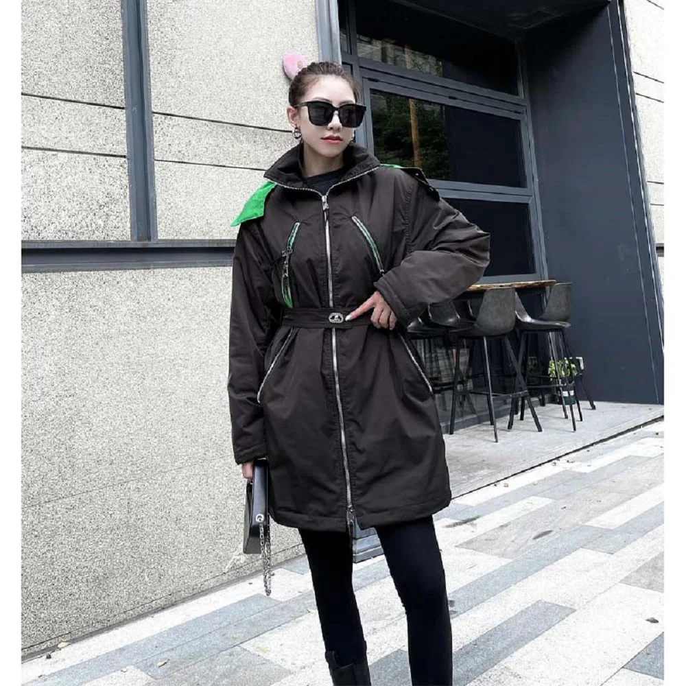 

Big brand winter coated PU zipper motorcycle casual women's tops, jackets 2021New ladies fashion high-quality windbreaker y2k XL