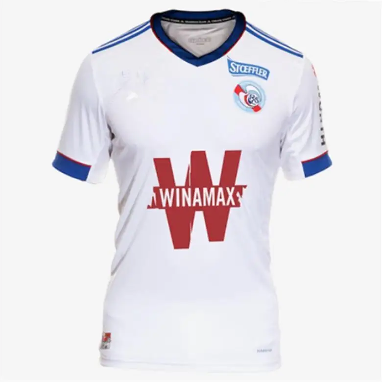 

NEW Kids Kit RC STRASBOURG Maillot De Foot 20 21 Top Quality ALSACE DJIKU THOMASSON LALA MOTHIBA SISSOKO Running T-Shirts