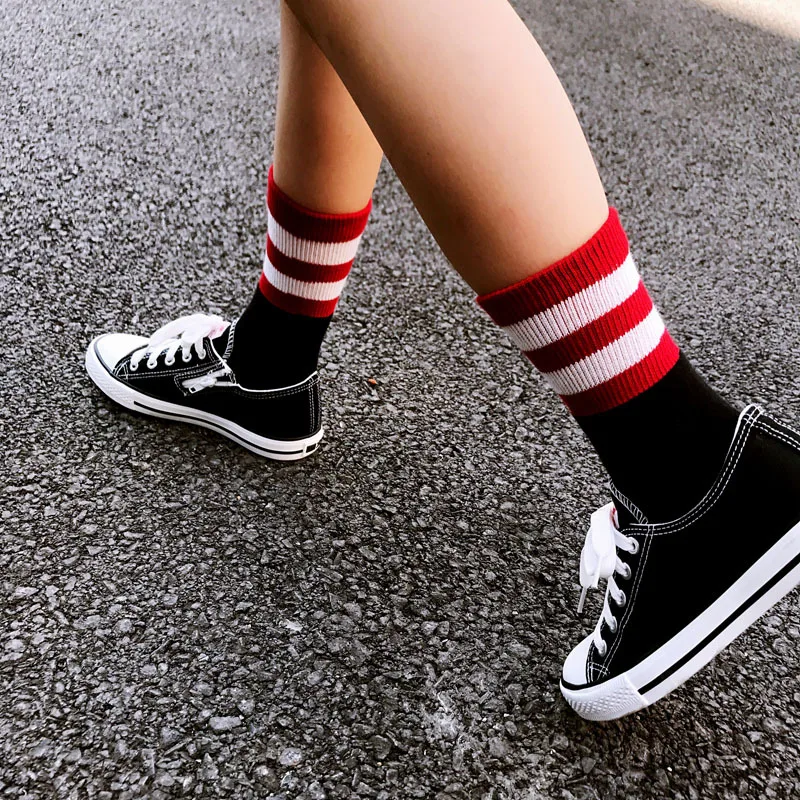 Woman Solid Striped Cotton Socks Girls Stripes White Sport Socks Warm Winter Short Sock Grey Ankle Socks Crew Socks 5 Pairs/ lot