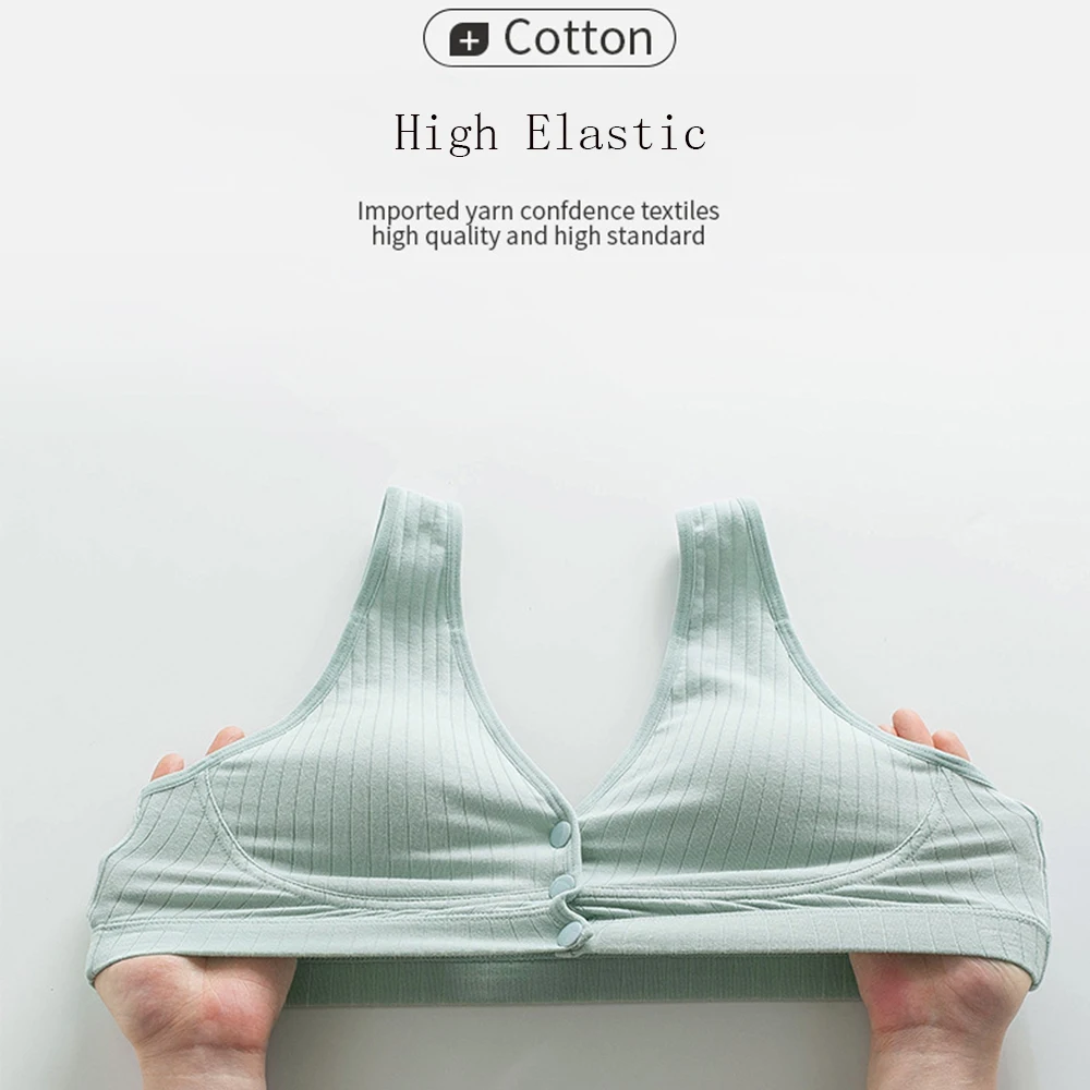 

Cotton Nursing Bra Summer Breathable Breastfeeding Bras for Women Maternity Bra Plus Big Size Easy Feeding Bra Wire Free