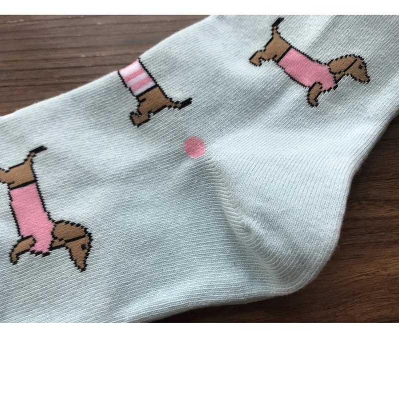 Носки такса милые сумасшедшие носки Роскошные Синие для сосисок женские