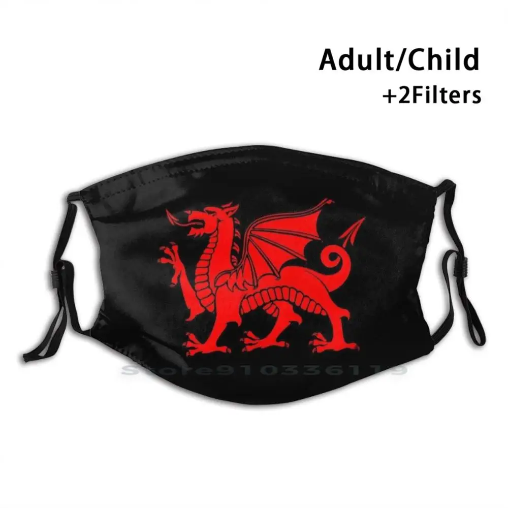 

Welsh Dragon Cymru Reusable Mouth Face Mask With Filters Kids Welsh Dragon Wales Dragon Cymru Red Dragon Wales Welsh Dragon