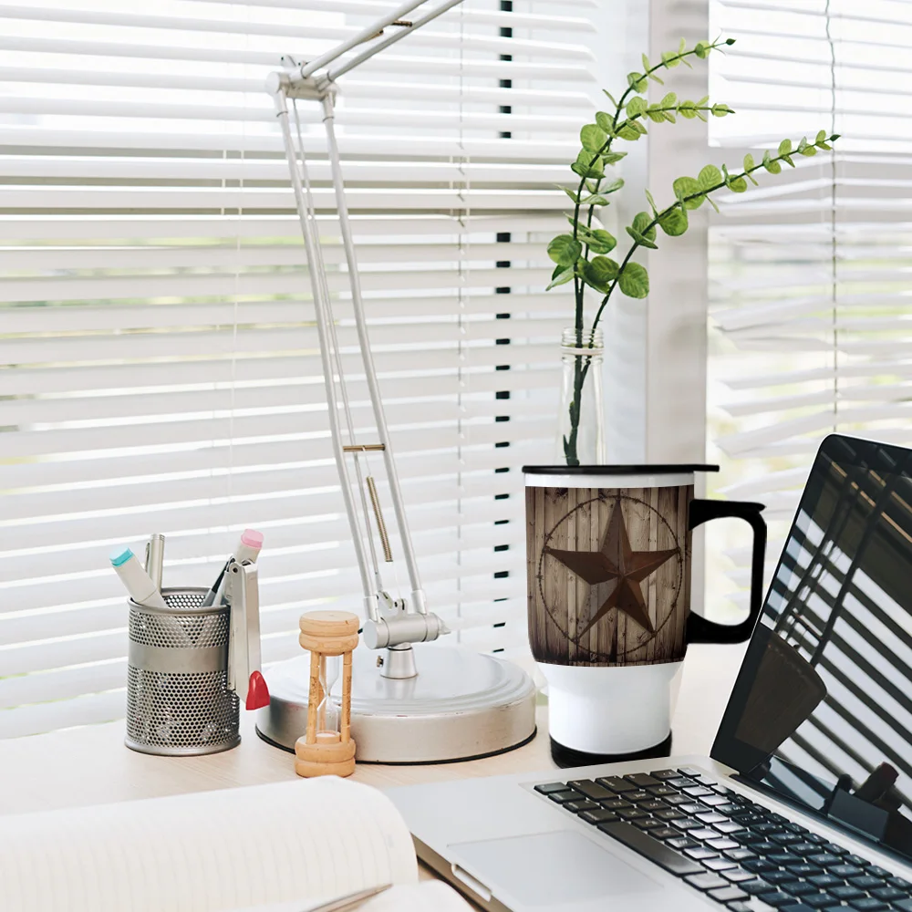 Ретро деревянный Западный Техас звезда кружка для кофе непроливающаяся Дорожные