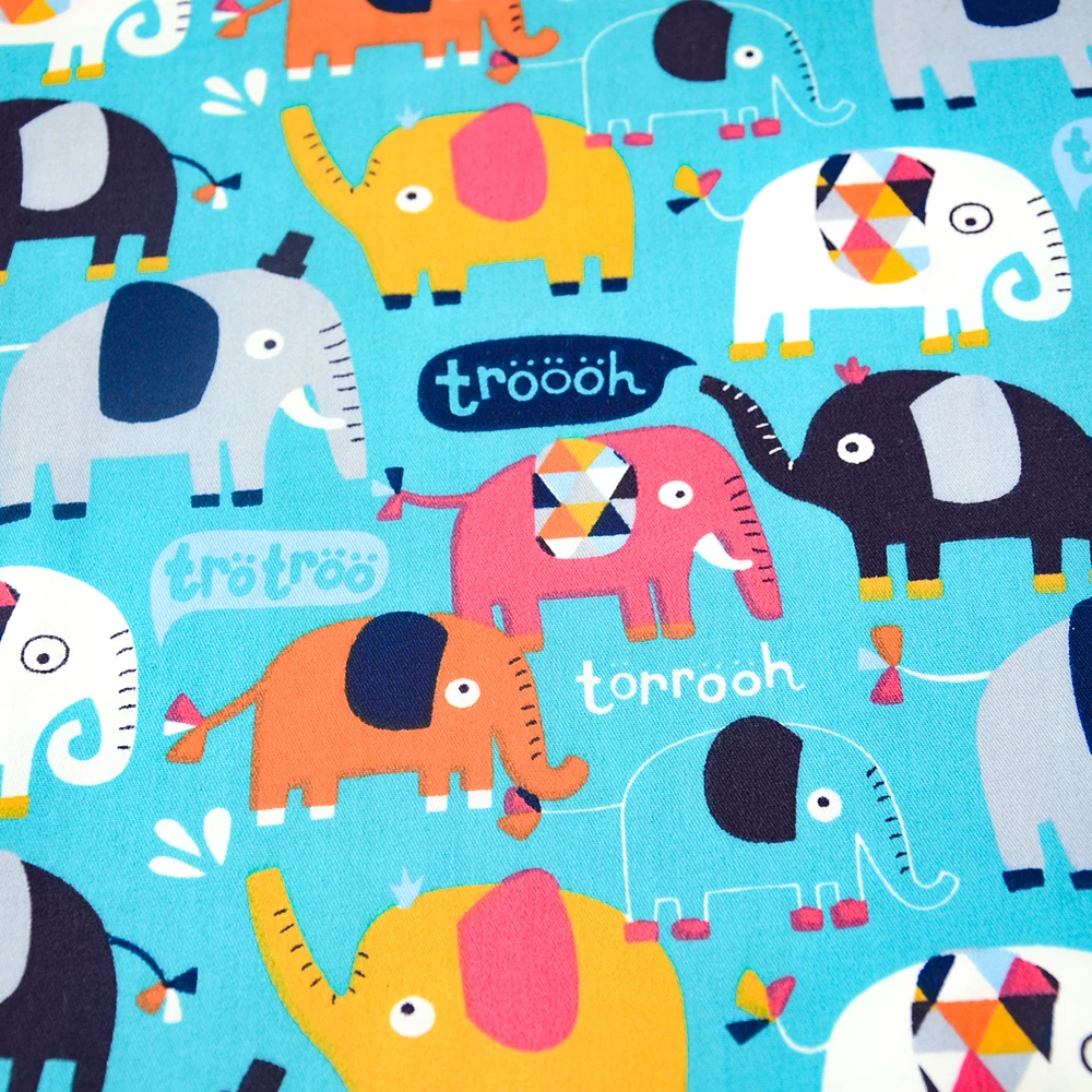 Закладка Telas слон узор 100% хлопок ткань метр африканская DIY платье постельное