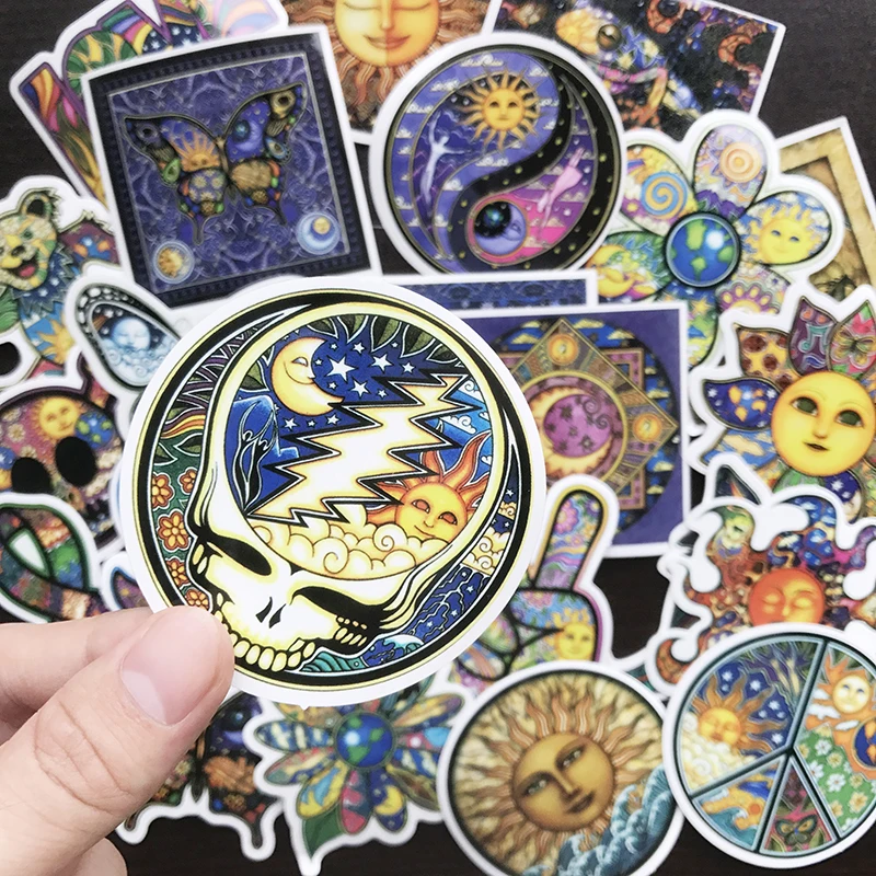 Pegatinas de la paz del mundo de los deseos, pegatina bohemia de Estilo bohemio para monopat&iacute;n, equipaje, port&aacute;til, guitarra, coche, 25 uds.-3