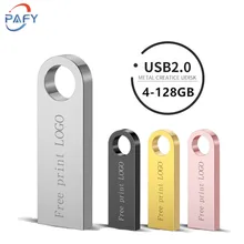 10 Pcs Free Custom LOGO Usb flash drive 16GB Pen drive  64 GB USB stick 8GB Metal 128 gb flash drive 32GB Flash memory pendrive