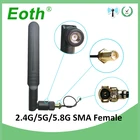 EOTH 2 шт. 2,4g 5,8g антенна 8dbi sma Розетка wlan Wi-Fi двухдиапазонная антенна роутер tp link ipex 1 SMA Штекерный Удлинительный кабель