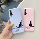 Чехол-накладка для Huawei Nova 5 T, силиконовый, с мультяшным котом, ярких цветов