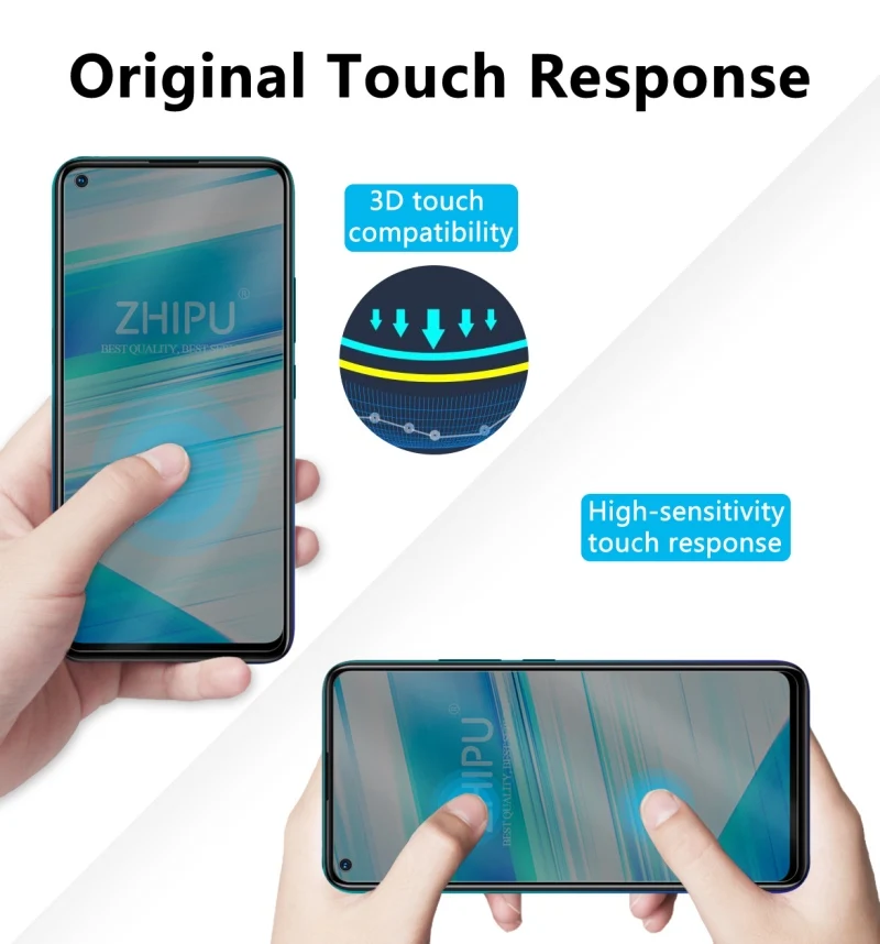 Закаленное стекло для vivo Z5x 2.5D Arc Edge с защитой от шпиона, защита для экрана vivo Z5x 6,53"