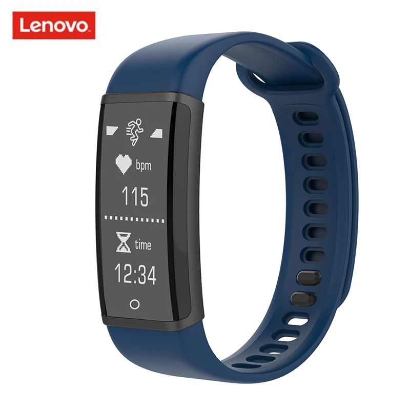 Smartband Blue Lenovo фитнес-браслет HX03W IP68 водонепроницаемый смарт-браслет Bluetooth OLED экран монитор сердечного ритма во время сна Шагомер умный Браслет - Цвет: Smartband Blue